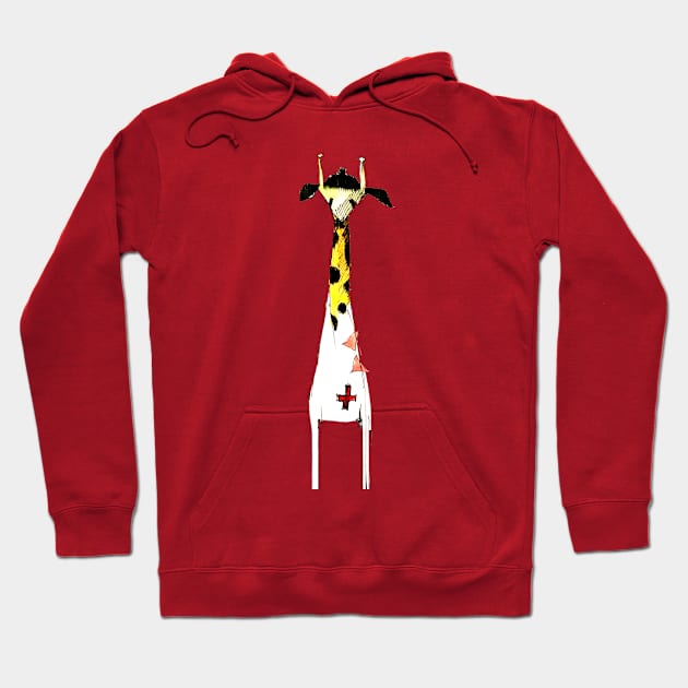 Giraffe red cross Hoodie by Mzerart